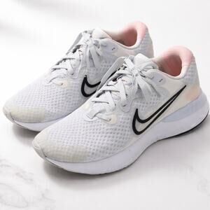 Nike Renew Run 2 Women Size 8 White Grey Mesh Running Sneakers CU3505 Active Gym